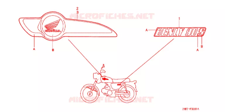 STICKERS (CD90S T) Honda MOTO 90 CD 1996  CD90ST