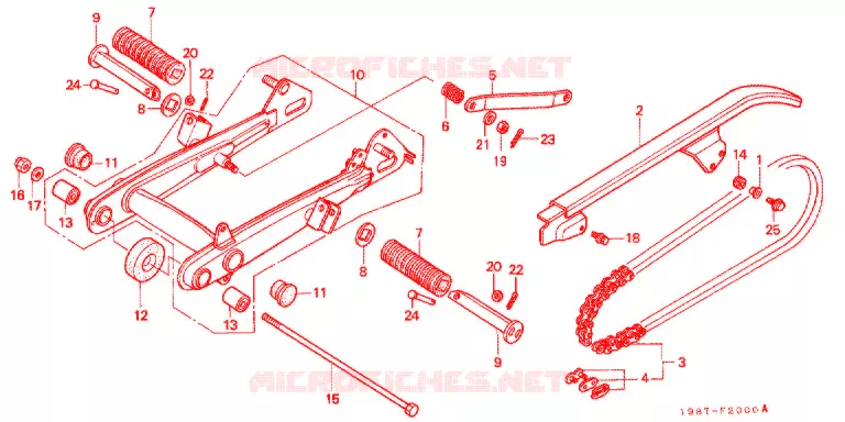 SWINGARM - CHAIN CASE Honda MOTO 90 CD 1996  CD90ST