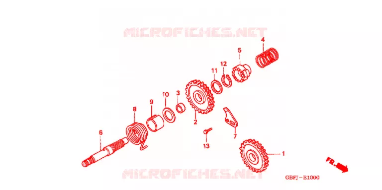 KICKSTARTER AXLE Honda MOTO 80 CR 2002  CR80RB2
