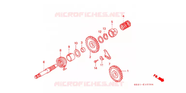 KICKSTARTER AXLE Honda MOTO 80 CR 1992  CR80RN