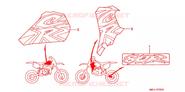 STICKERS Honda MOTO 80 CR 1996  CR80RT