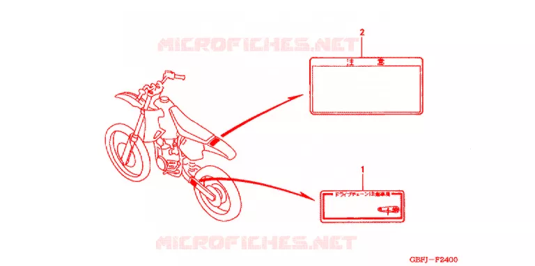 CAUTION LABEL (1) Honda MOTO 80 CR 2000  CR80RY