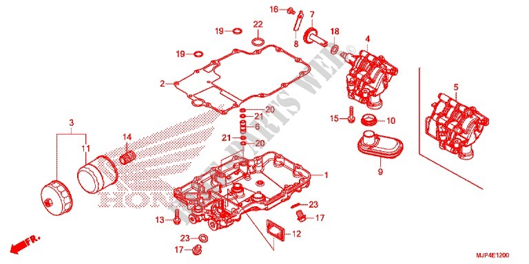 OIL FILTER   OIL PAN   OIL PUMP for Honda AFRICA TWIN 1000 RED 2017