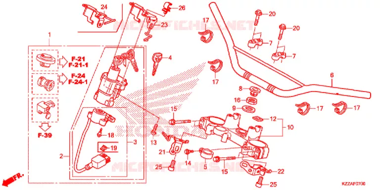 HANDLE PIPE/TOP BRIDGE (2) Honda MOTO 250 CRF 2017  CRF250LH