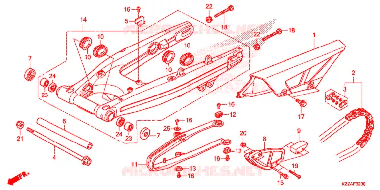 SWINGARM - CHAIN CASE Honda MOTO 250 CRF 2017  CRF250LH