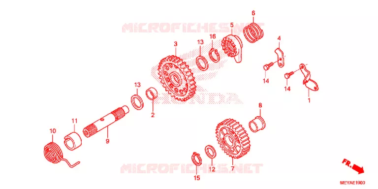 KICKSTARTER AXLE Honda MOTO 450 CRF 2017  CRF450XH