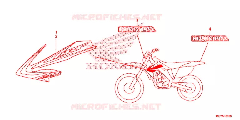 STICKERS Honda MOTO 450 CRF 2017  CRF450XH
