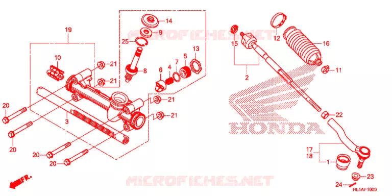 STEERING RACK - TIE ROD Honda ATV 1000 PIONEER 2017  SXS1000M3LH