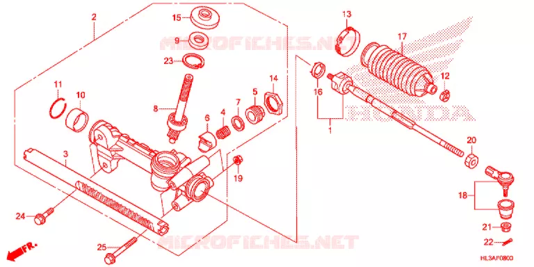 STEERING RACK - TIE ROD Honda ATV 700 PIONEER 2017  SXS700M4DH