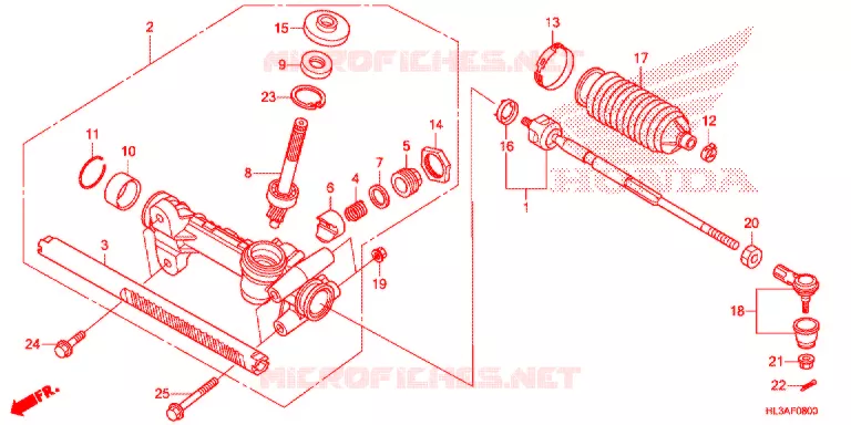 STEERING RACK - TIE ROD Honda ATV 700 PIONEER 2017  SXS700M4DH