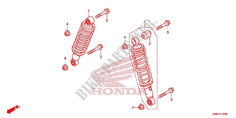 FRONT SHOCK ABSORBER for Honda FOURTRAX 500 RUBICON IRS DCT EPS 2017