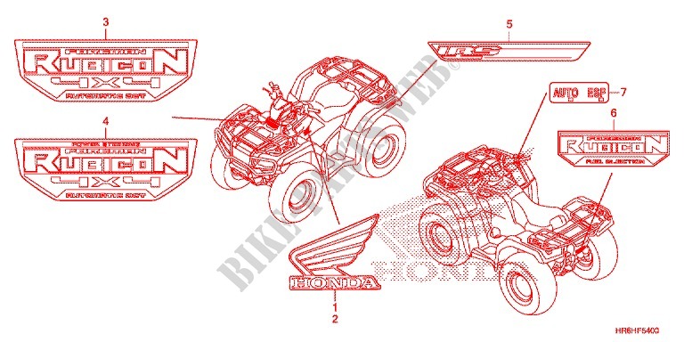 STICKERS for Honda FOURTRAX 500 RUBICON IRS DCT EPS 2017