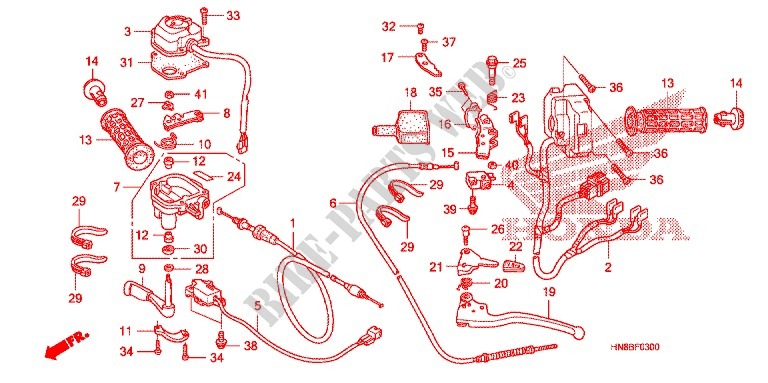 LEVER   SWITCH   CABLE (1) for Honda FOURTRAX 680 RINCON CAMO 2011