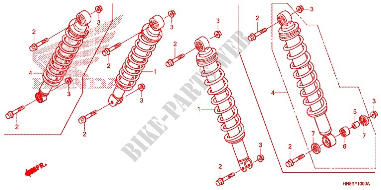 FRONT SHOCK ABSORBER for Honda FOURTRAX 680 RINCON 2013
