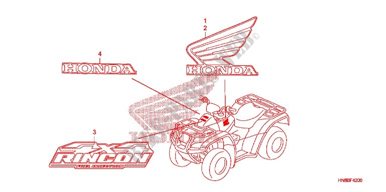 STICKERS for Honda FOURTRAX 680 RINCON 2013
