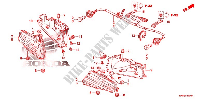 TAILLIGHT (2) for Honda FOURTRAX 680 RINCON 2013