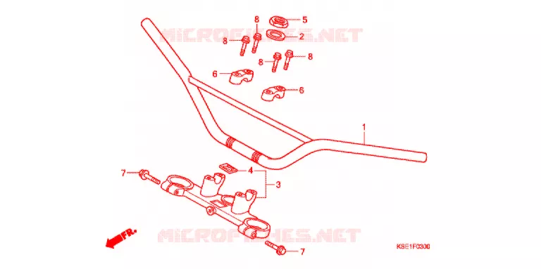 HANDLE PIPE/TOP BRIDGE (2) Honda MOTO 150 CRF 2008  CRF150RB8