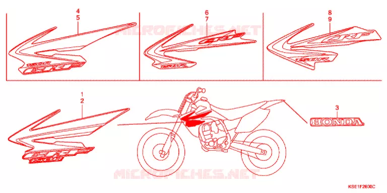 STICKERS Honda MOTO 150 CRF 2008  CRF150RB8