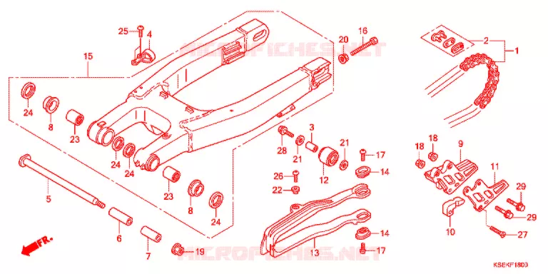 SWINGARM - CHAIN CASE Honda MOTO 150 CRF 2016  CRF150RBE