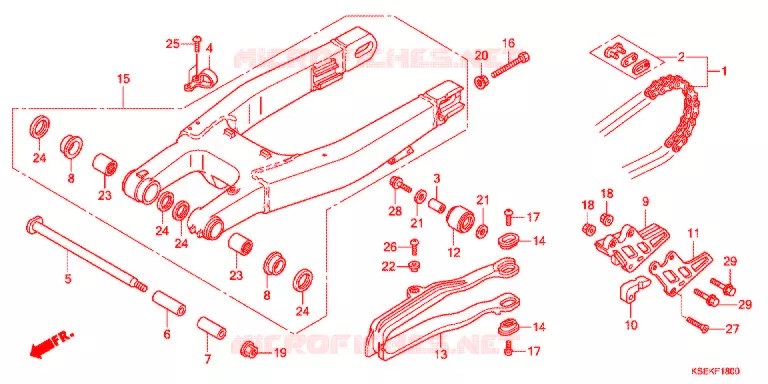 SWINGARM - CHAIN CASE Honda MOTO 150 CRF 2015  CRF150RE
