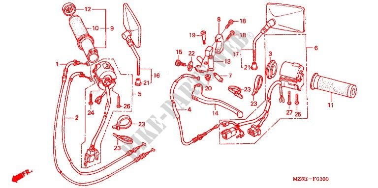 LEVER   SWITCH   CABLE (1) for Honda VF 750 MAGNA 2003