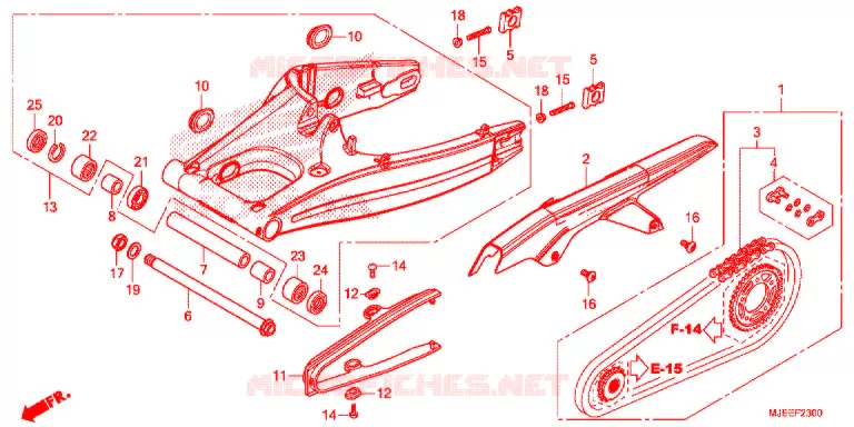 SWINGARM - CHAIN CASE Honda MOTO 650 CB 2017  CB650FH