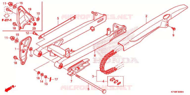 SWINGARM - CHAIN CASE Honda MOTO 110 WAVE 2017  AFS110MCSH