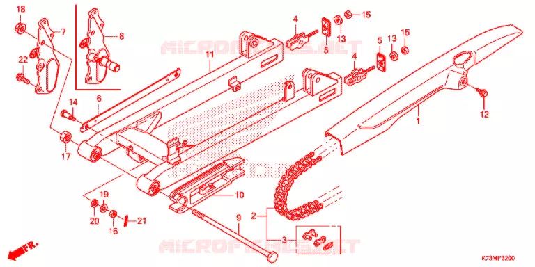SWINGARM - CHAIN CASE Honda MOTO 125 WAVE 2018  AFS125MCSH