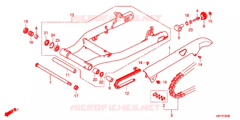 SWINGARM - CHAIN CASE Honda MOTO 250 REBEL 2017  CMX250H