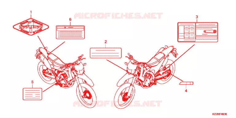 CAUTION LABEL (CRF250L/M/LD) Honda MOTO 250 CRF 2018  CRF250LH