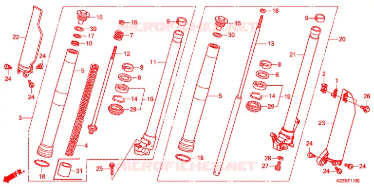 FRONT FORK Honda MOTO 250 CRF 2018  CRF250MH