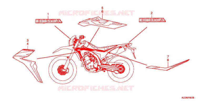 STICKERS (CRF250L/M/LD) Honda MOTO 250 CRF 2019  CRF250MH