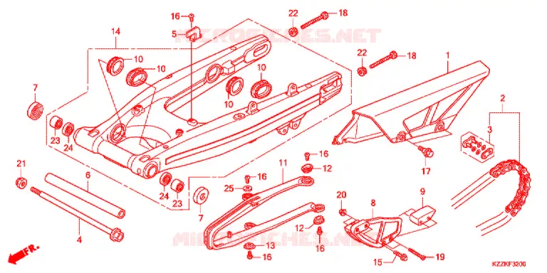 SWINGARM - CHAIN CASE Honda MOTO 250 CRF 2018  CRF250MH