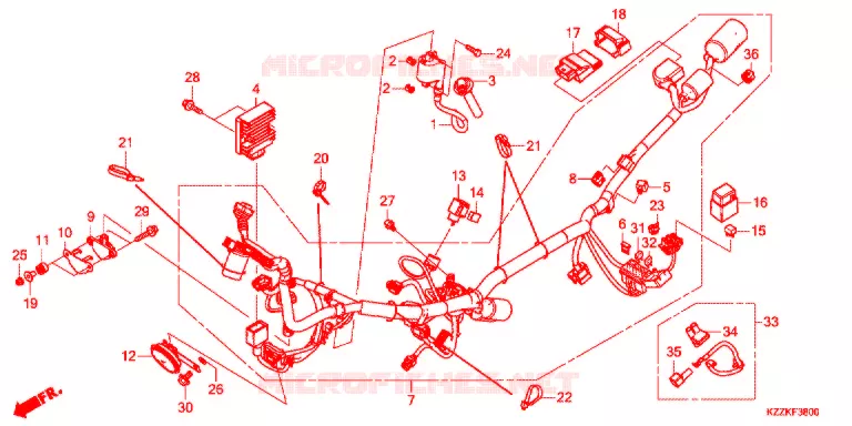 WIRE HARNESS (CRF250L/M/LD) Honda MOTO 250 CRF 2017  CRF250MH