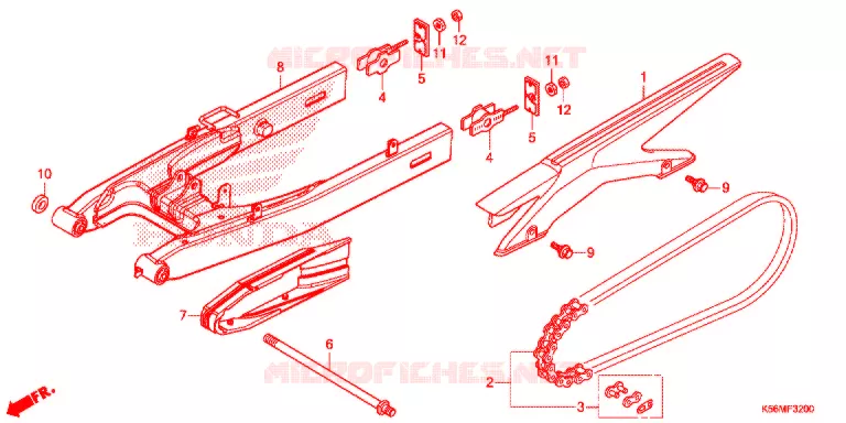 SWINGARM - CHAIN CASE Honda MOTO 150 RS 2018  FS150FH