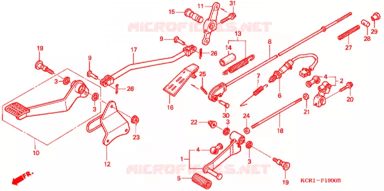 PEDAL (VT250CR/T/V) Honda MOTO 250 MAGNA 1995  VT250CR