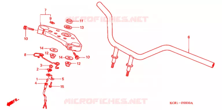 HANDLE PIPE/TOP BRIDGE (2) Honda MOTO 250 MAGNA 1994  VT250CR_II