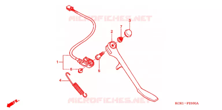 SIDE STAND Honda MOTO 250 MAGNA 1994  VT250CR_II