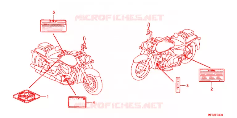 CAUTION LABEL (1) Honda MOTO 400 SHADOW 2013  VT400C29