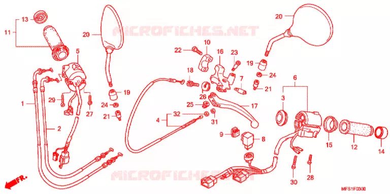 HANDLE SWITCH - LEVER - CABLE - GRIP Honda MOTO 400 SHADOW 2014  VT400C29