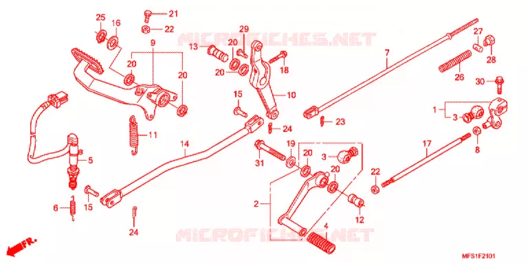 PEDAL (VT400C2/C2F) Honda MOTO 400 SHADOW 2012  VT400C29