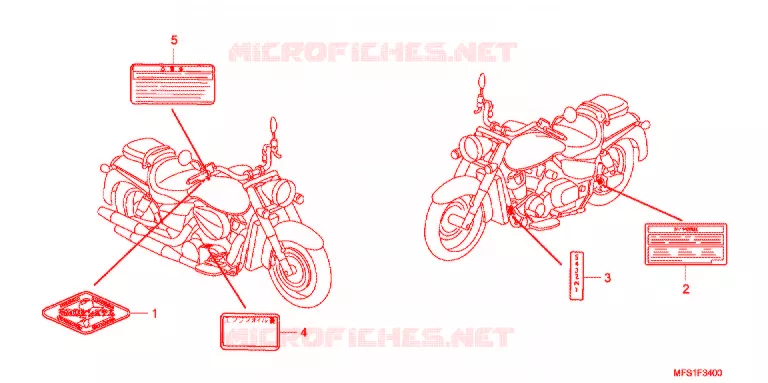 CAUTION LABEL (1) Honda MOTO 400 SHADOW 2012  VT400C2F9