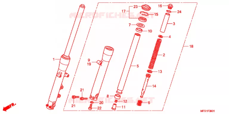 FRONT FORK (VT400C2/C2F) Honda MOTO 400 SHADOW 2012  VT400C2F9