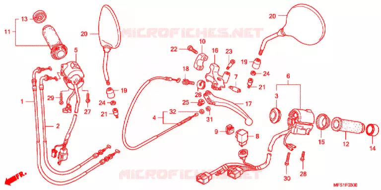 HANDLE SWITCH - LEVER - CABLE - GRIP Honda MOTO 400 SHADOW 2009  VT400C2F9