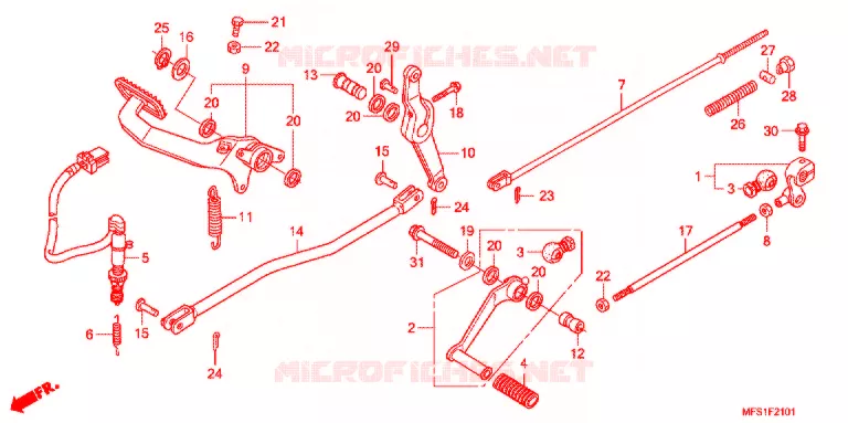 PEDAL (VT400C2/C2F) Honda MOTO 400 SHADOW 2011  VT400C2F9