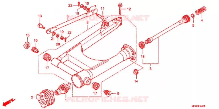 SWINGARM - CHAIN CASE Honda MOTO 400 SHADOW 2009  VT400C9