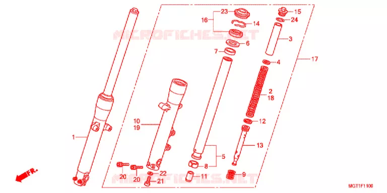 FRONT FORK Honda MOTO 400 VT 2013  VT400SB