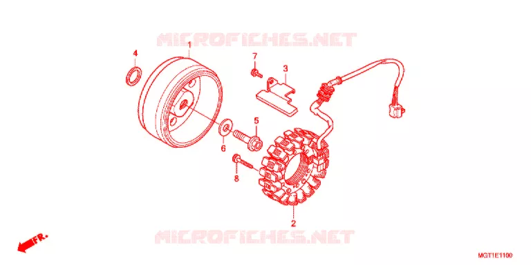 LEFT CRANKCASE COVER - ALTERNATOR (2) Honda MOTO 400 VT 2011  VT400SB