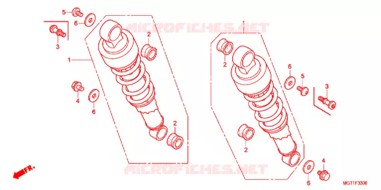 REAR SHOCK ABSORBER (2) Honda MOTO 400 VT 2014  VT400SB