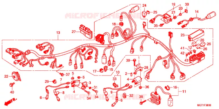 WIRE HARNESS/BATTERY Honda MOTO 400 VT 2012  VT400SB